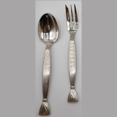 Couverts à service Hermès Paris En Métal Argenté Modèle Moisson (NEUFS)